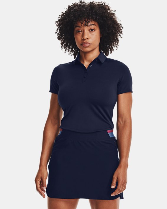 Women's UA Zinger Short Sleeve Polo, Navy, pdpMainDesktop image number 0